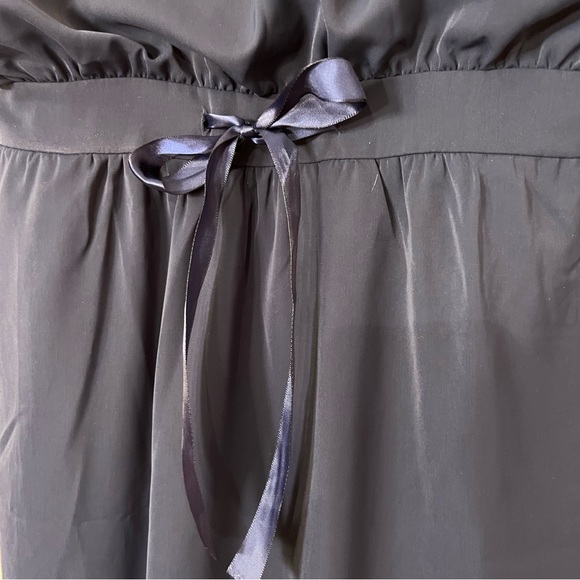 ANNA KACI Navy Drawstring Midi/Maxi Spaghetti Strap Dress w Side Slits Size XL - Picture 7 of 9